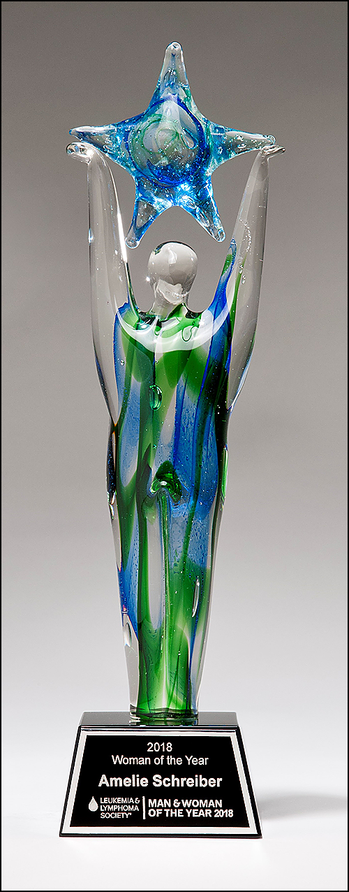 Art Glass Star Achiever Trophy 2282