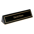 556 - 9 1/2" x 2 1/2" x 2" Black Piano Finish Desk Wedge with Black Plate