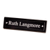 591 - 9 1/4" x 2 1/8" Black Piano Finish Nameplate with Acrylic Engraving Plate, Two Silver Posts

