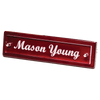 598 - 9 1/4" x 2 1/8" Rosewood Piano Finish Nameplate with Acrylic Engraving Plate, Two Silver Posts