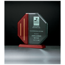 A6581 - 8 1/8" x 8 5/8" Octagon Series Rosewood Piano Finish Base Post with Gold Metal Accents