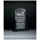 A6585 - 6 1/2" x 8" Spire Series Clear Acrylic Upright on Black Acrylic Base