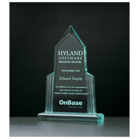 A6590 - 6" x 8" Spire Series Jade Acrylic with Jade Acrylic Base