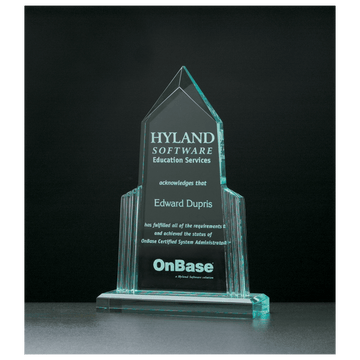 A6591 - 6" x 9" Spire Series Jade Acrylic with Jade Acrylic Base