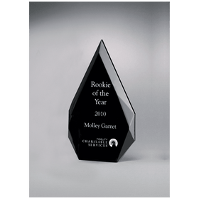 A6755 - 5 1/4" x 8 7/8" Flame Series Clear Freestanding Acrylic with Black Silk Screened Back