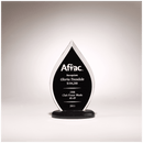 A6821 - 5 1/2" x 9" Flame Series Clear Acrylic with Black Silk Screened Back and Black Base