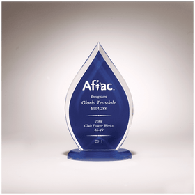 A6857 - 4 1/2" x 7 3/4" Flame Series Clear Acrylic with Blue Silk Screened Back