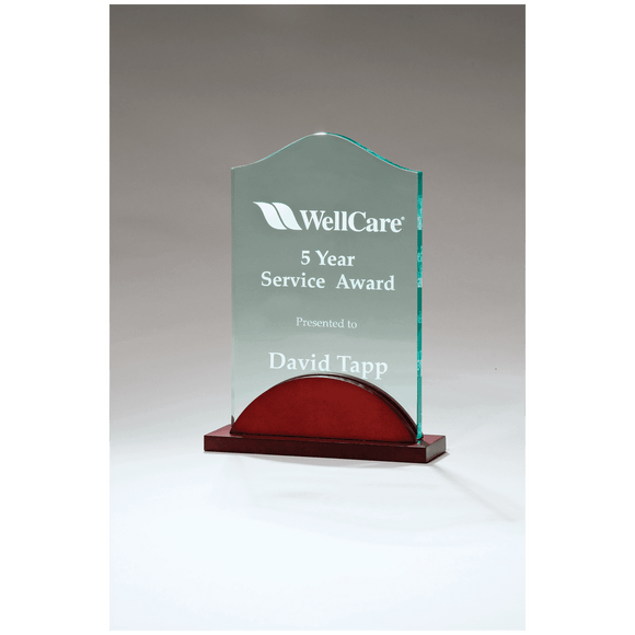 A6916 - 4 7/8" x 6 3/4" Tidal Series Acrylic on Mahogany Finish Base