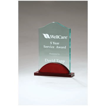 A6917 - 4 7/8" x 7 3/4" Tidal Series Acrylic on Mahogany Finish Base