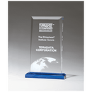 A6983 - 5" x 7 3/4" Apex Series Clear Acrylic Award with Blue Highlights and Blue Base