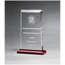 A7024 - 5 1/2" x 8 3/4" Apex Series Clear Acrylic Award with Red Highlights and Red Base
