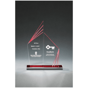 A7077 - 7" x 9 1/2" Double Zenith Acrylic with Red Mirror Base