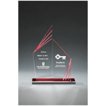 A7077 - 7" x 9 1/2" Double Zenith Acrylic with Red Mirror Base