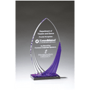 A7127 - 8 1/4" Tidal Series Acrylic with Printed Violet Accent and Violet Mirror-Topped Base