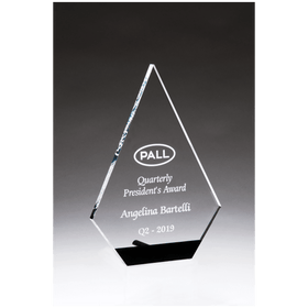 A7144 - 5" x 7" Diamond Series Clear Acrylic with Black Accent and Silver Post