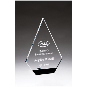 A7144 - 5" x 7" Diamond Series Clear Acrylic with Black Accent and Silver Post