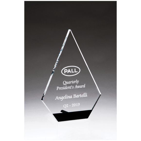 A7144 - 5" x 7" Diamond Series Clear Acrylic with Black Accent and Silver Post