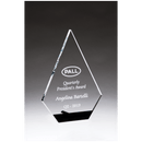 A7145 - 5 3/4" x 8" Diamond Series Clear Acrylic with Black Accent and Silver Post