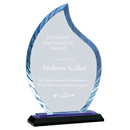 ACG33BU - 9 1/2" Clear Flame Accent Glass on Blue & Black Reflective Base