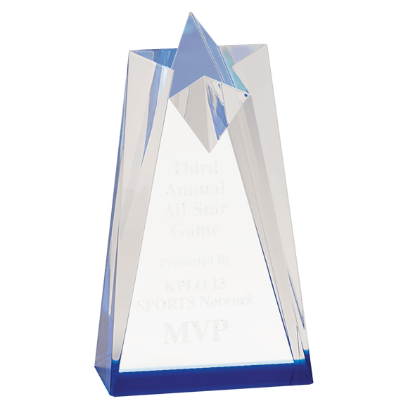 AST6BU - 3 1/2" x 6" Blue Sculpted Star Acrylic