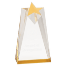 AST6GD - 3 1/2" x 6" Gold Sculpted Star Acrylic