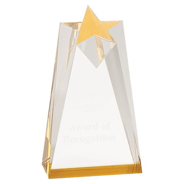 AST6GD - 3 1/2" x 6" Gold Sculpted Star Acrylic