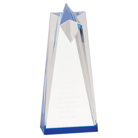 AST8BU - 3 1/2" x 8" Blue Sculpted Star Acrylic