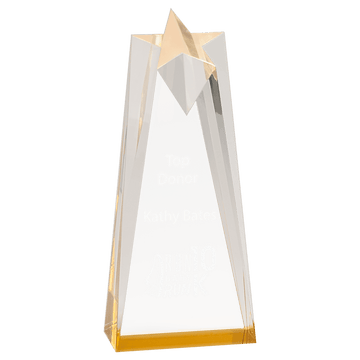 AST8GD - 3 1/2" x 8" Gold Sculpted Star Acrylic