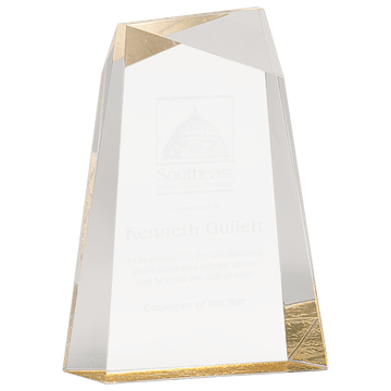 AWG7GD - 7" Gold Facet Wedge Acrylic