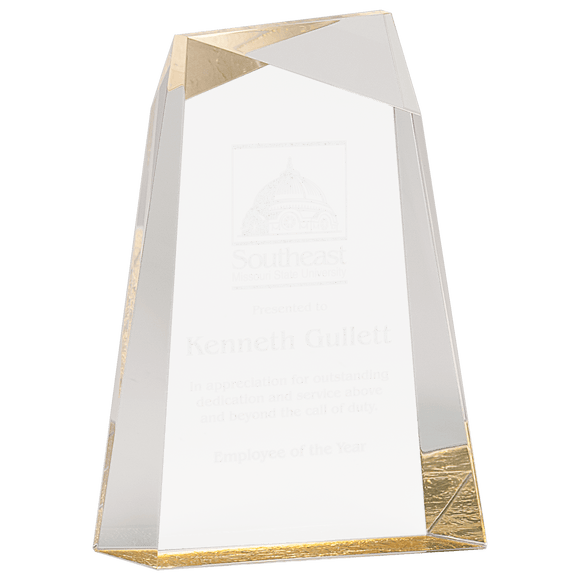 AWG7GD - 7" Gold Facet Wedge Acrylic