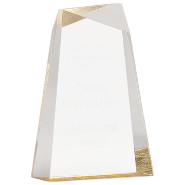 AWG8GD - 8" Gold Facet Wedge Acrylic