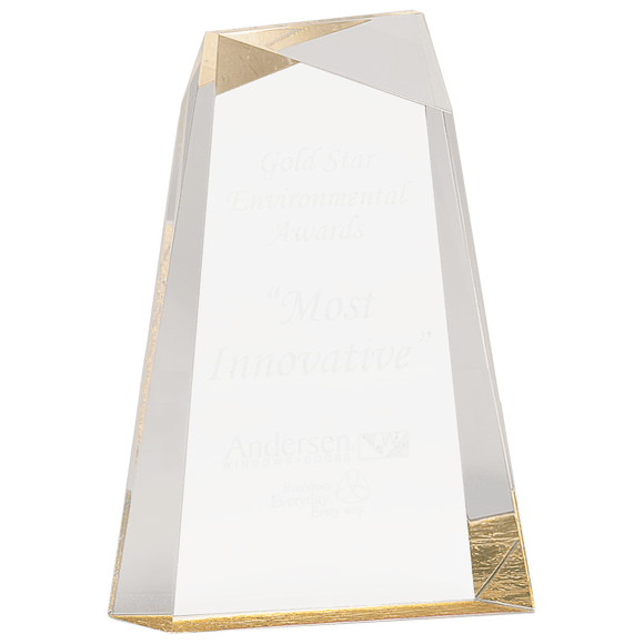 AWG8GD - 8" Gold Facet Wedge Acrylic