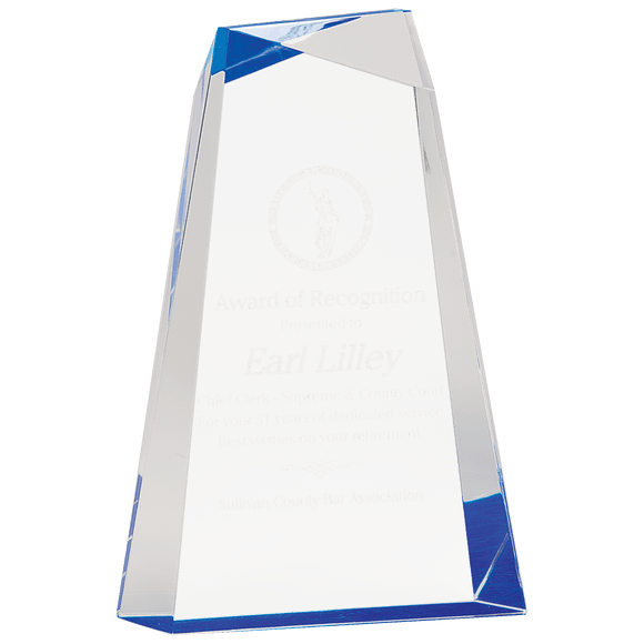 AWG9BU - 9" Blue Facet Wedge Acrylic