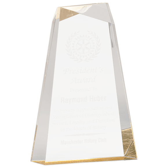 AWG9GD - 9" Gold Facet Wedge Acrylic