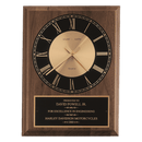 BC248 - 9" x 12" American Walnut Round Face Quartz Clock with Black Plate