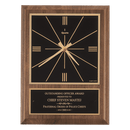 BC257 - 8" x 10" American Walnut Square Face Quartz Clock with Black Plate