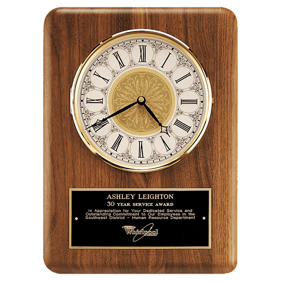 BC888 - 11" x 15" Solid Brass Diamond Spun Bezel with Glass Lens and Ivory Dial with Black Plate