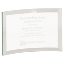 CE6500 - 6" x 4" x 1/4" Beveled Jade Glass Crescent