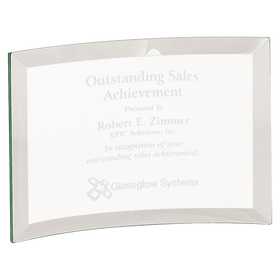 CE6500 - 6" x 4" x 1/4" Beveled Jade Glass Crescent