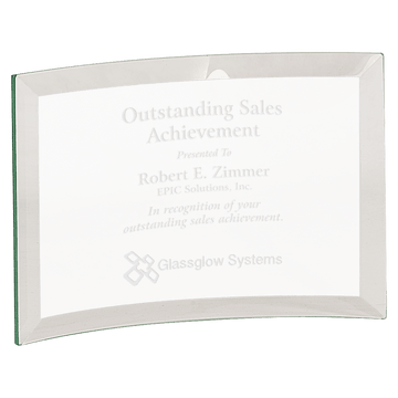 CE6500 - 6" x 4" x 1/4" Beveled Jade Glass Crescent