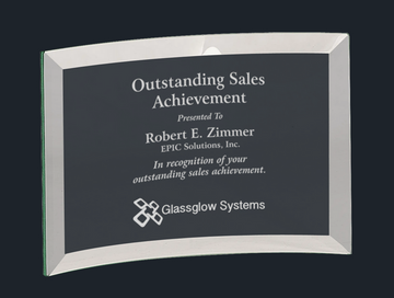 Beveled Jade Glass Crescent