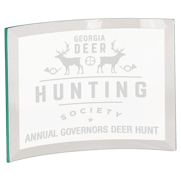 CE6501 - 7" x 5" x 1/4" Beveled Jade Glass Crescent