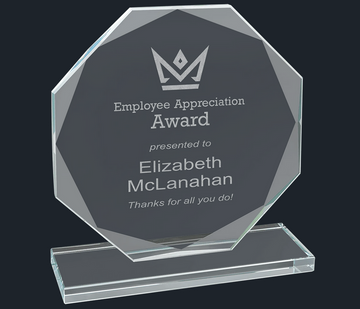 Octagon Clear Glass Award