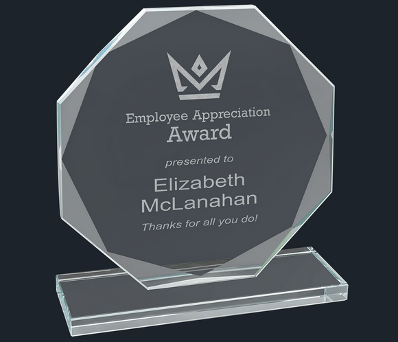 Octagon Clear Glass Award