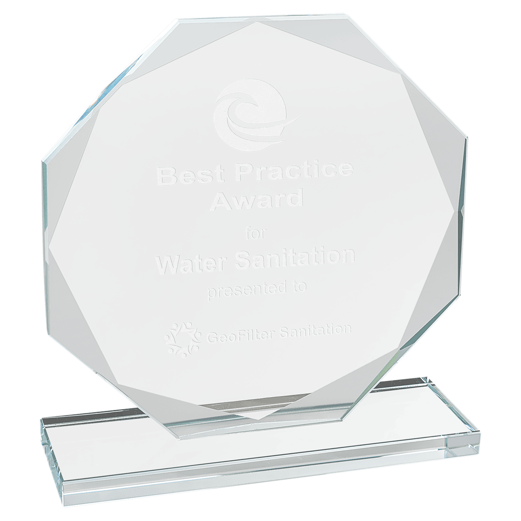 CGS12 - 6 1/2" Octagon Clear Glass Award