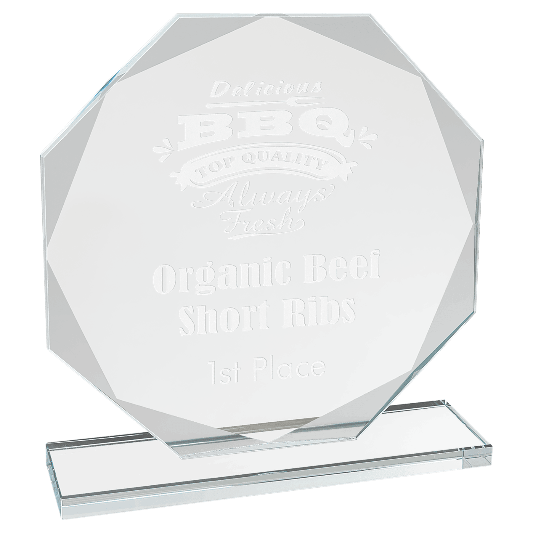 CGS13 - 7 1/2" Octagon Clear Glass Award