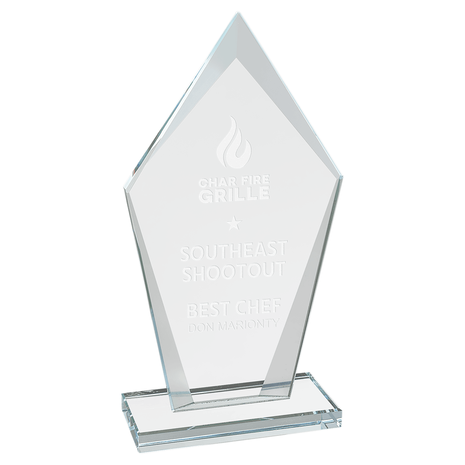 CGS22 - 7 1/2" Diamond Clear Glass Award