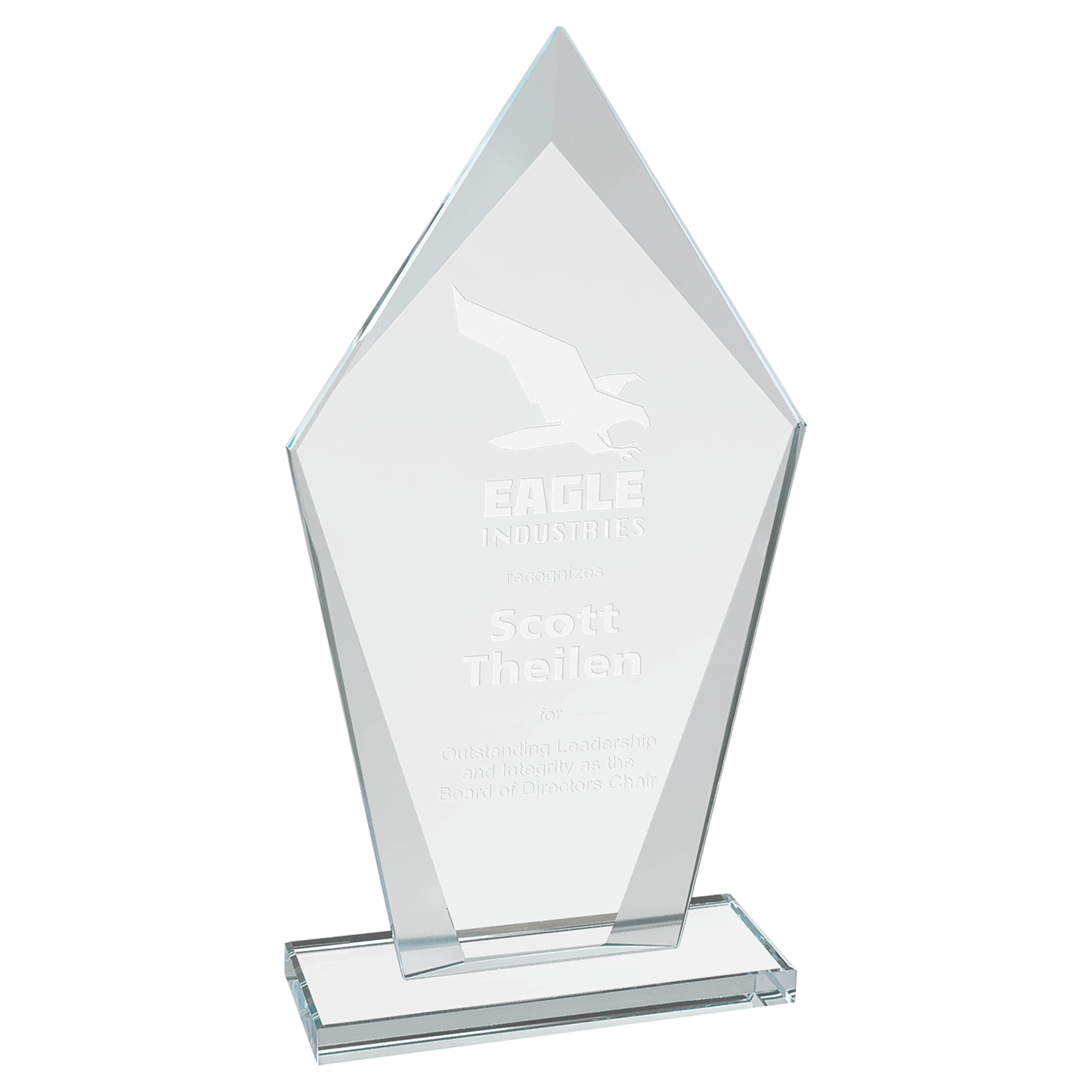 CGS23 - 8 1/2" Diamond Clear Glass Award