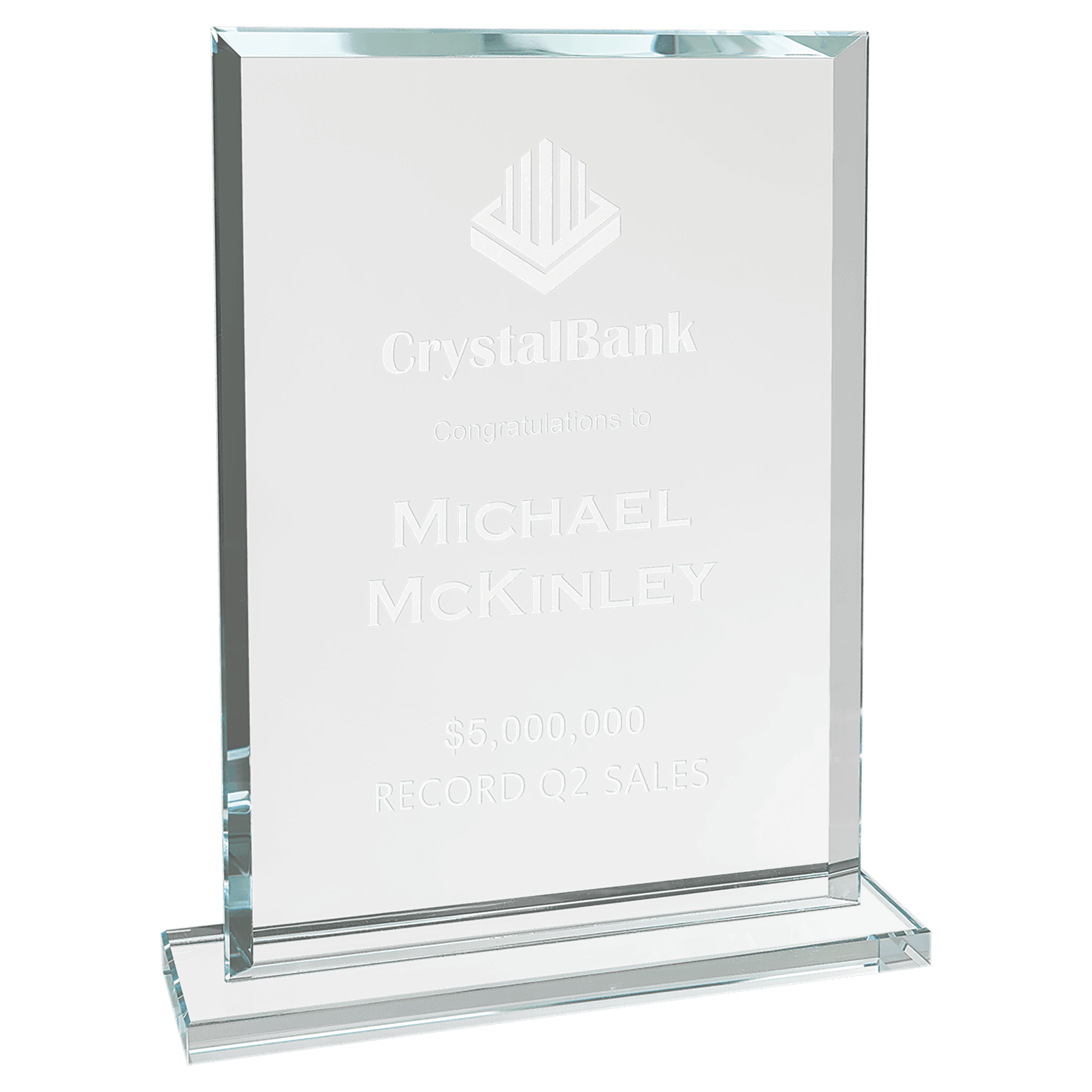 CGS33 - 8 1/2" Rectangle Clear Glass Award