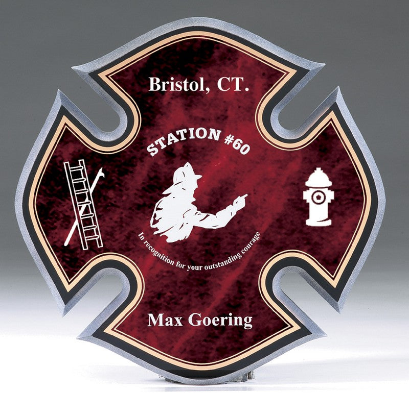 Maltese Cross 10"X10" Fireman Acrylic Plaque